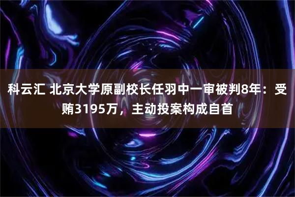 科云汇 北京大学原副校长任羽中一审被判8年：受贿3195万，主动投案构成自首