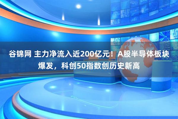 谷锦网 主力净流入近200亿元！A股半导体板块爆发，科创50指数创历史新高